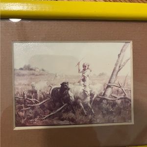 Little girl and lambs frame
